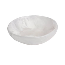Load image into Gallery viewer, Large White Clear Swirl Salad Bowl