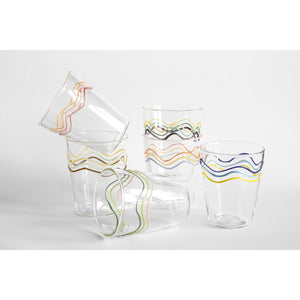 Squiggle Water Glasses, Set of 6
