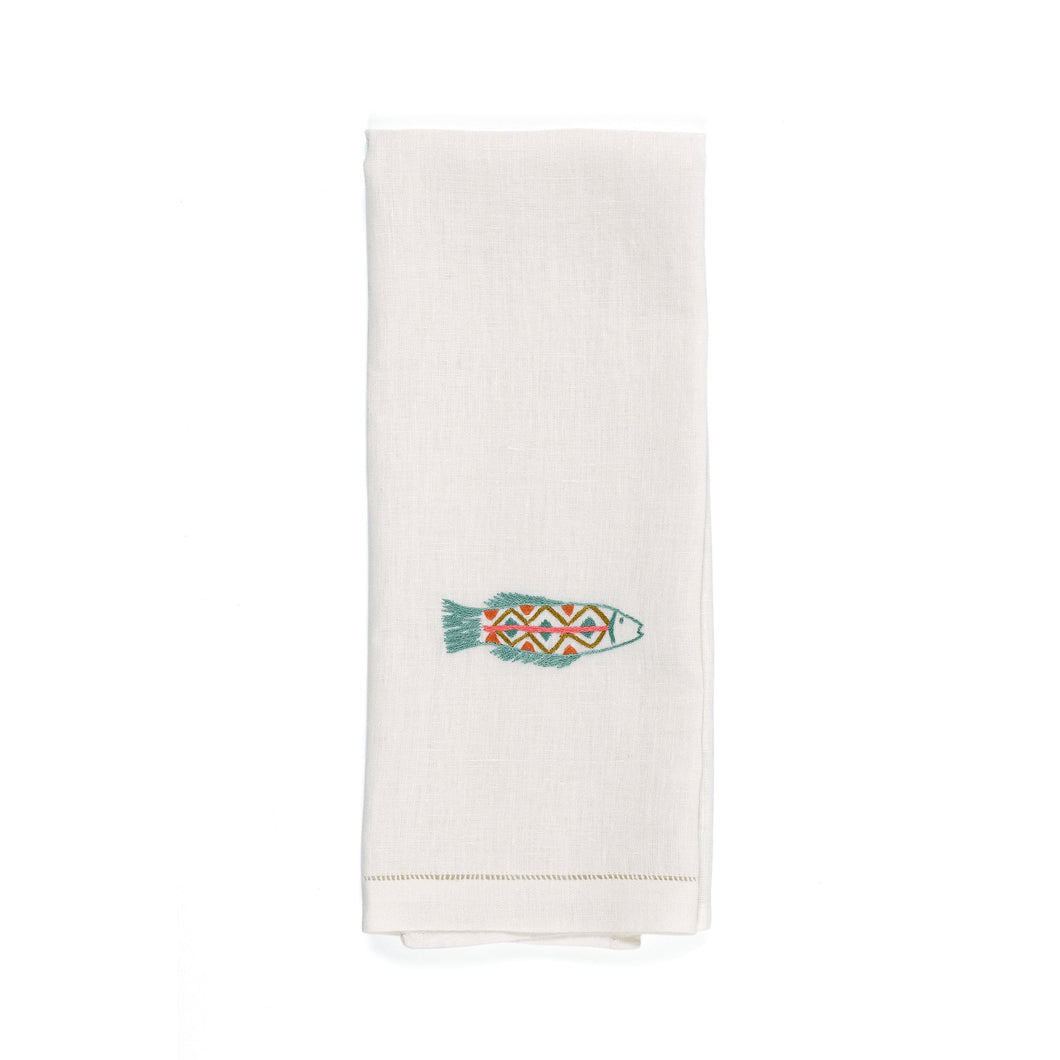 Tilapia Aqua Guest Towel, Set of 2