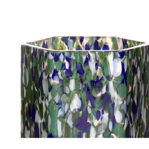 Macchia su Macchia Ivory, Green & Blue Hexagonal Glass, Set of 6