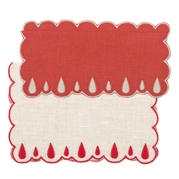 Drops Red Cocktail Napkin, Set of 4