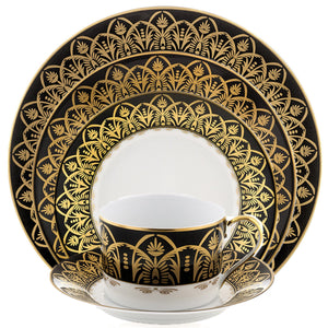 Oasis Black and Gold Dessert Plate