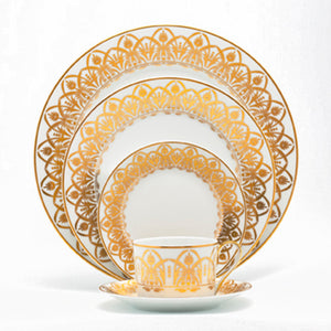 Oasis White and Gold Dinner Plate