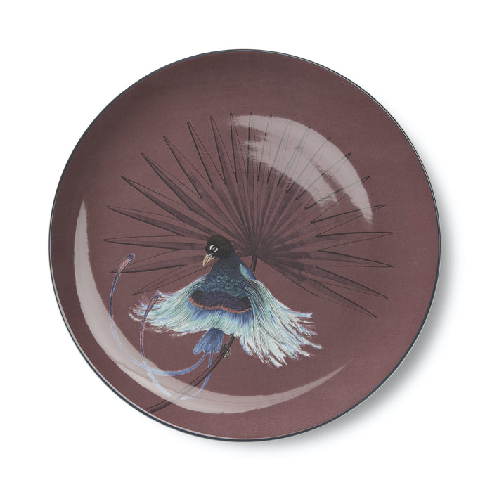 Birds of Paradise Mahogany Plate