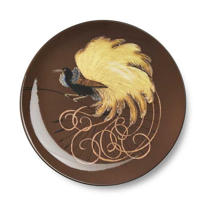 Birds of Paradise Brown Plate